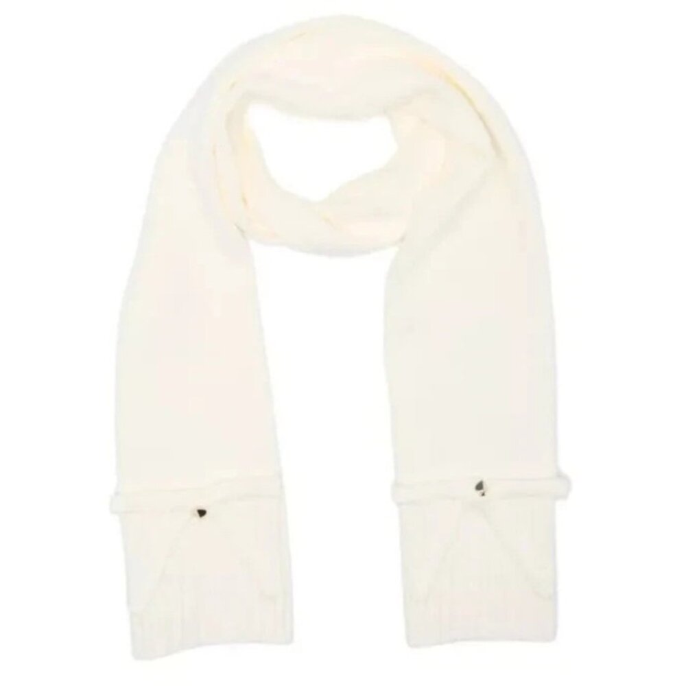 Kate Spade Bow Knit Scarf Winter White Cream NEW Nordstrom $98